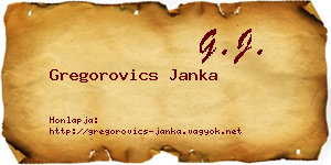 Gregorovics Janka névjegykártya